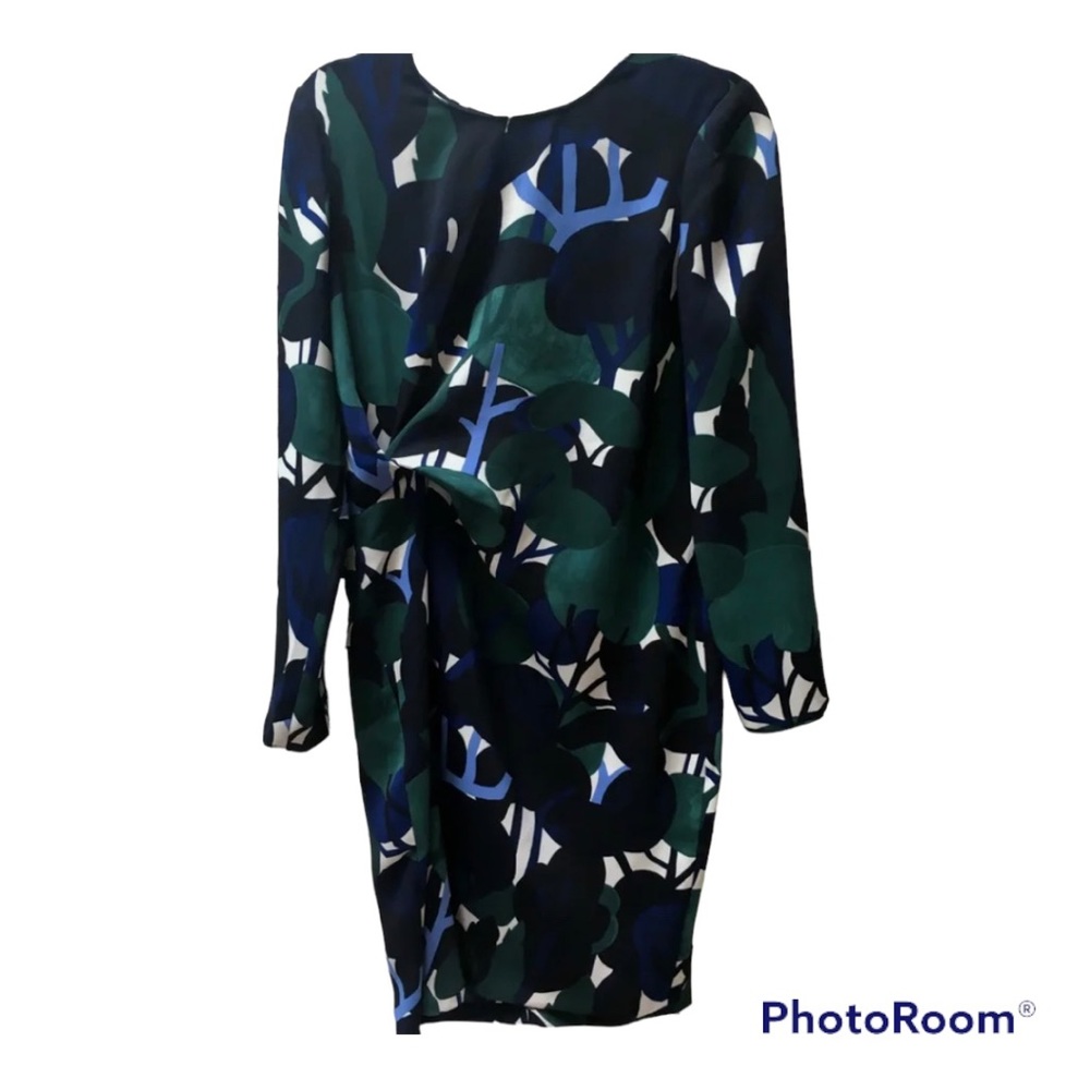 Ann Tayler Side-Twist Sheath Dress Modern Forest Print Size 6